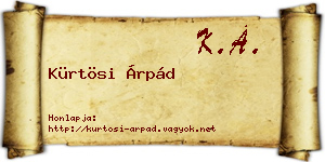 Kürtösi Árpád névjegykártya