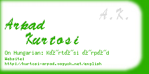 arpad kurtosi business card